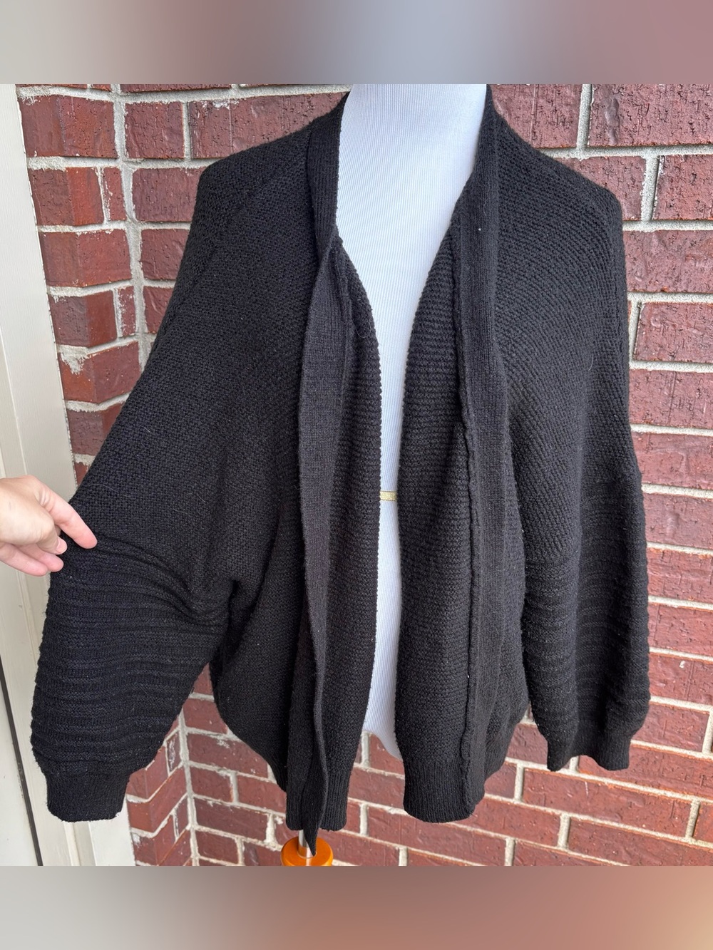 SO Black Open-Front Knit Cardigan